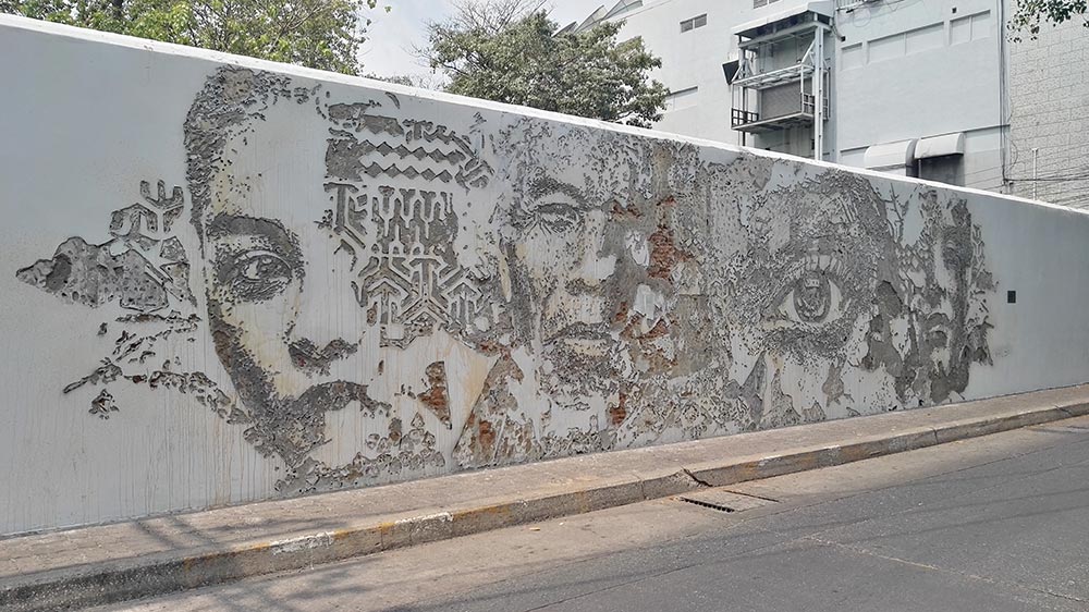 Street art spotted in the abandoned area - Nelson Mandela is very loved in Thailand.